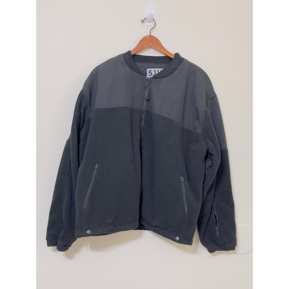 5.11 Tactical Series Men Jacket 2XL Black Fleece Full Zip Reinforced Utility